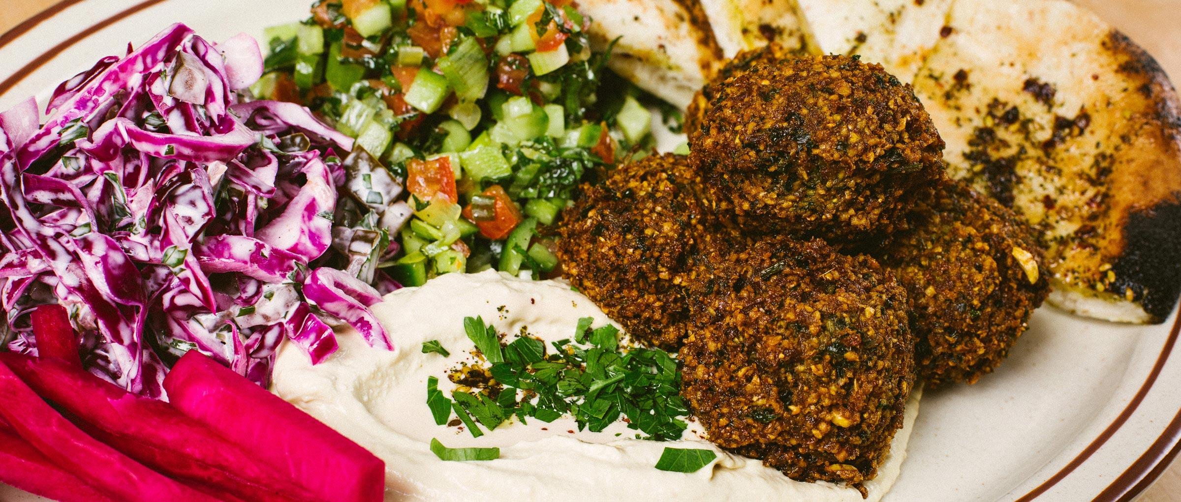 falafel plate with hummus
