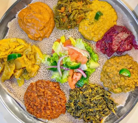 Family Ethiopian Restaurant - veggie platter