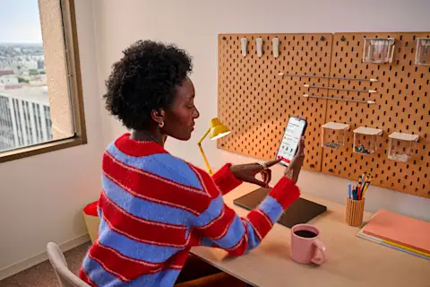 Woman looking at her phone 