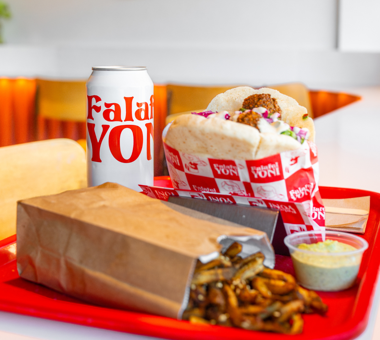 Falafel and soda at Falafel Yoni