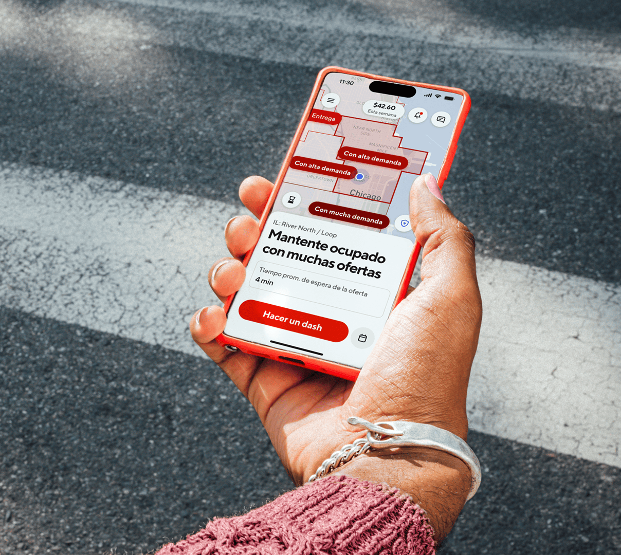 Dasher pulling Crimson card out of wallet