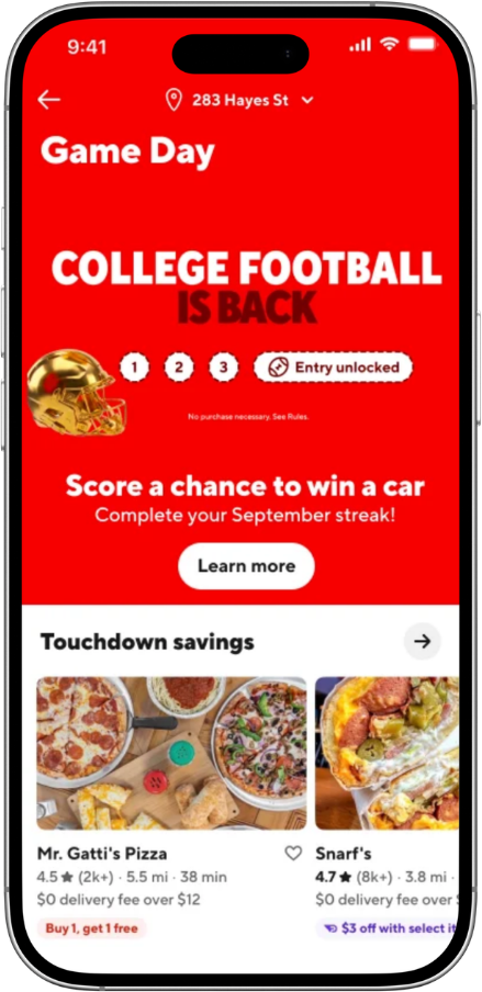 DoorDash Streaks 2026