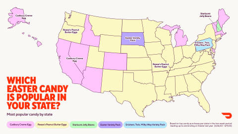 2023 Easter Candy State Map
