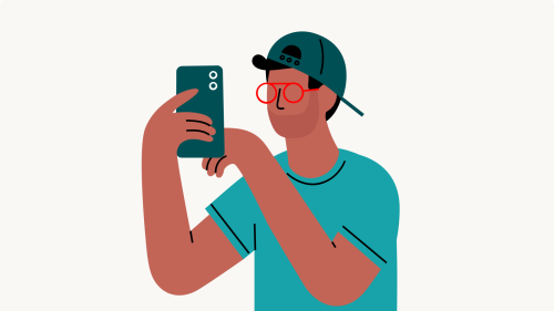 illustrated guy on phone