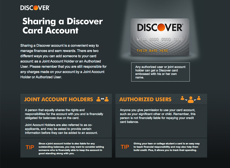 Discover Card Agreement Page