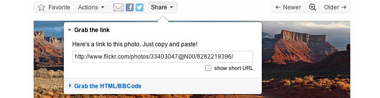 flickr old share link