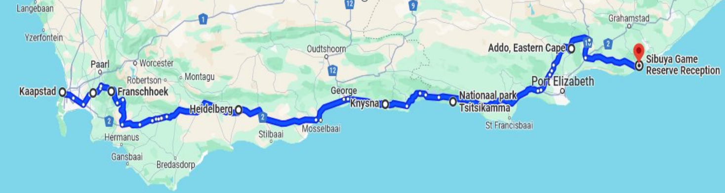 Zuid-Afrika route