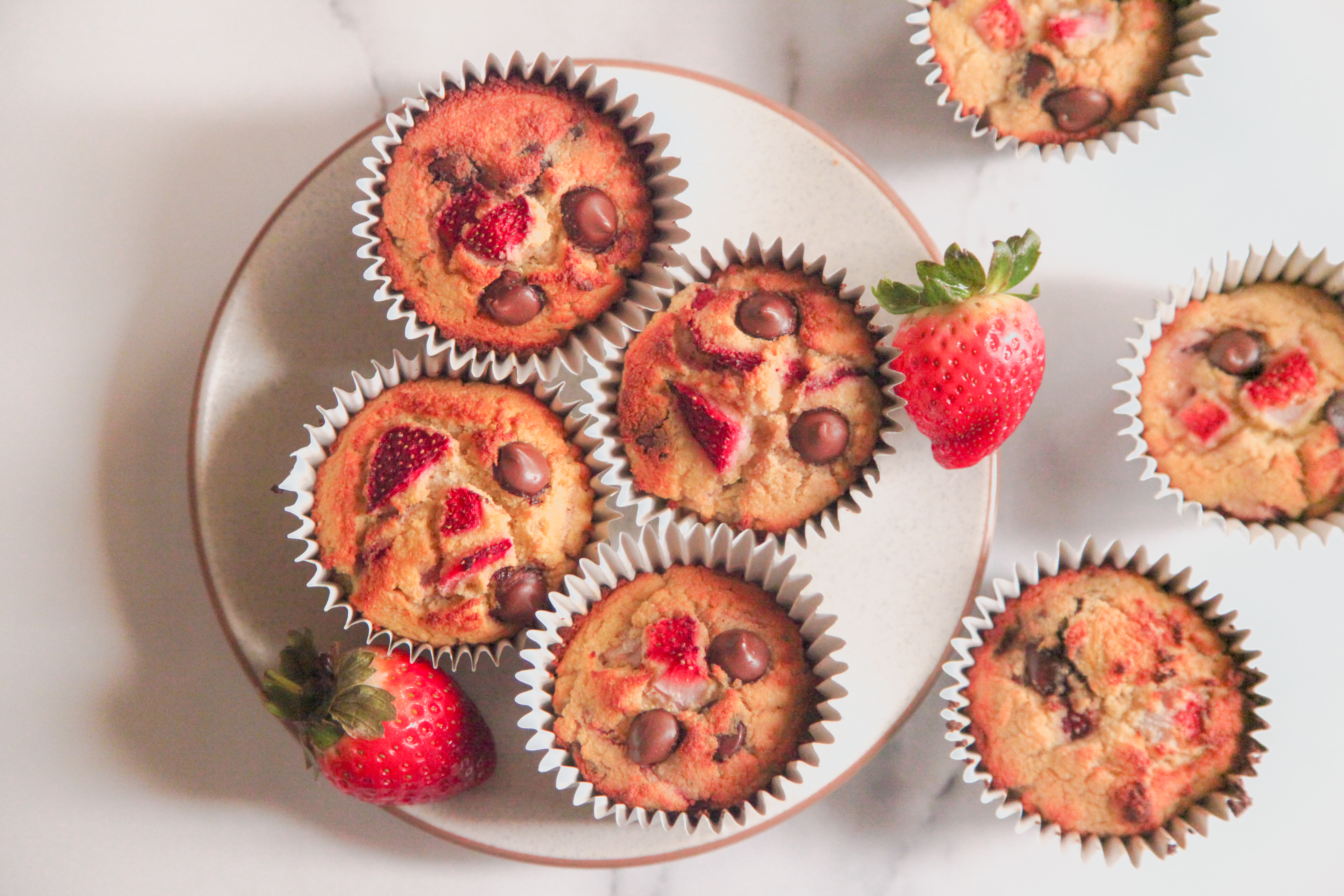 Strawberry Chocolate Protein Muffins