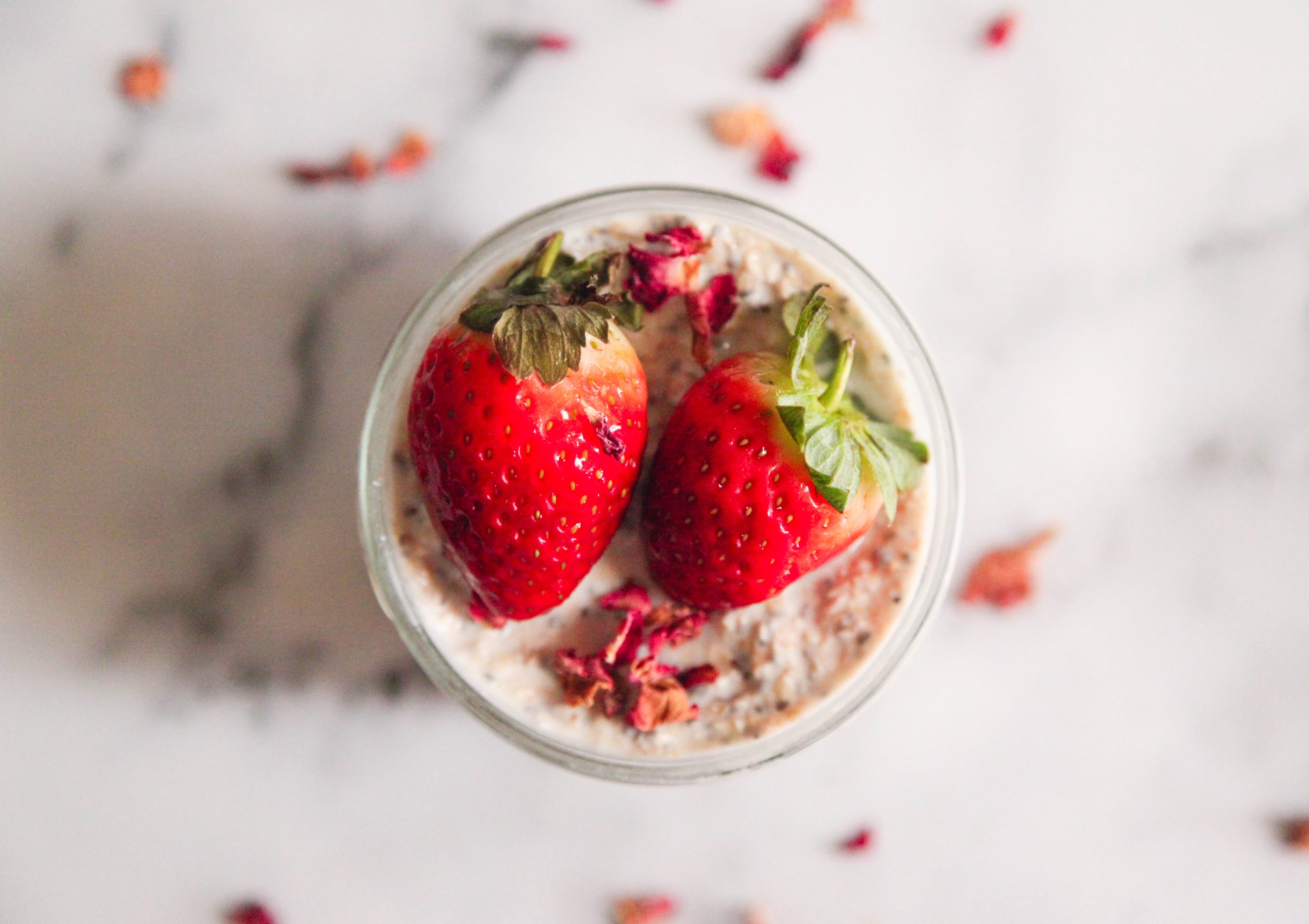 Strawberry and Rose Overnight Oats