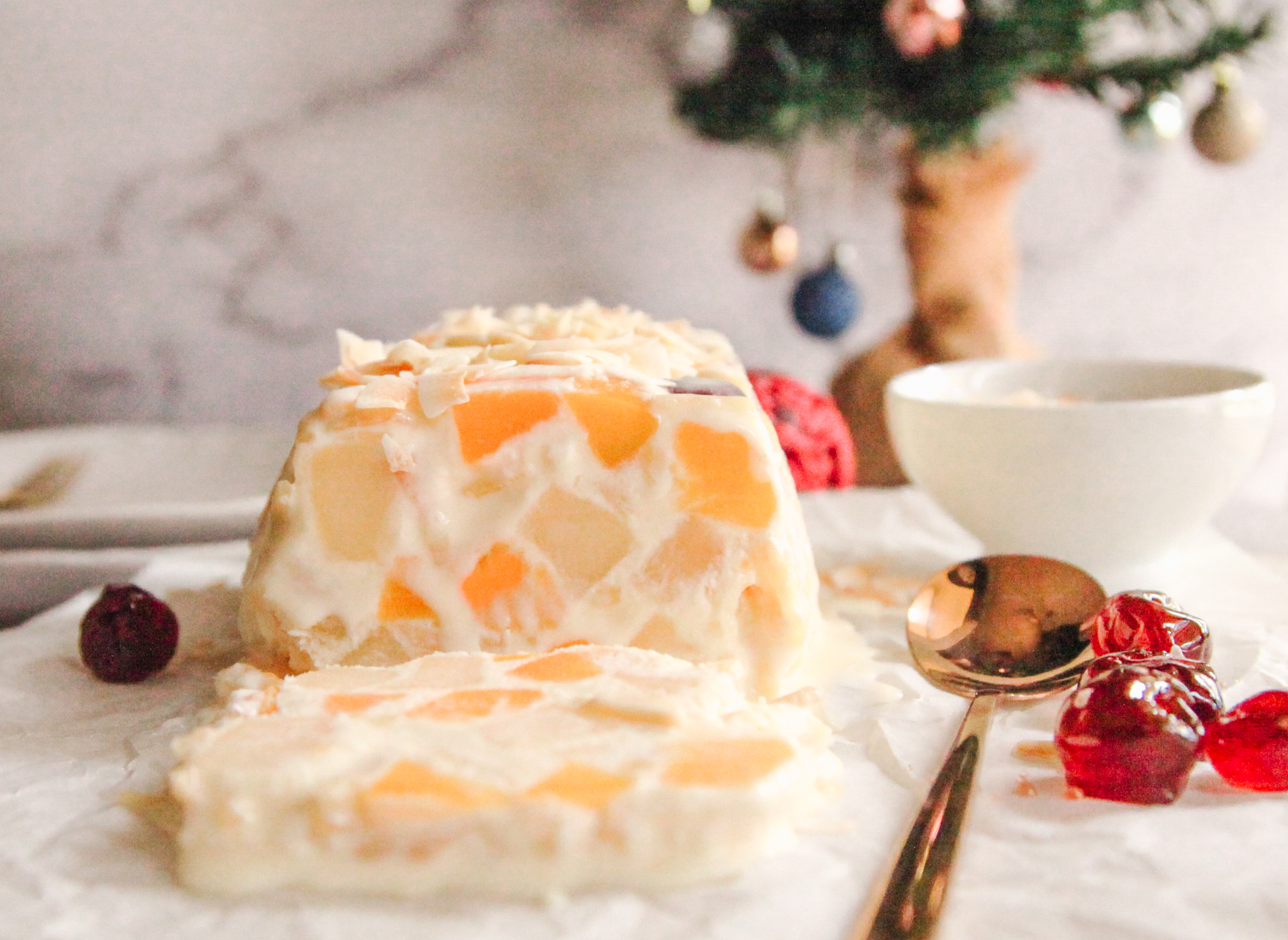 Festive Coconut Fruit Salad Semifreddo