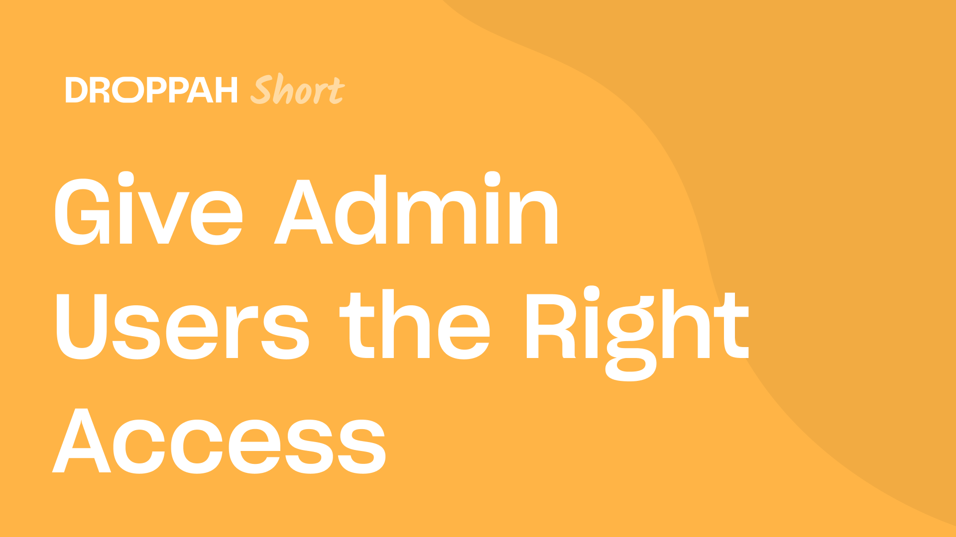 Give Admin Users the Right Access | Droppah Video Guide