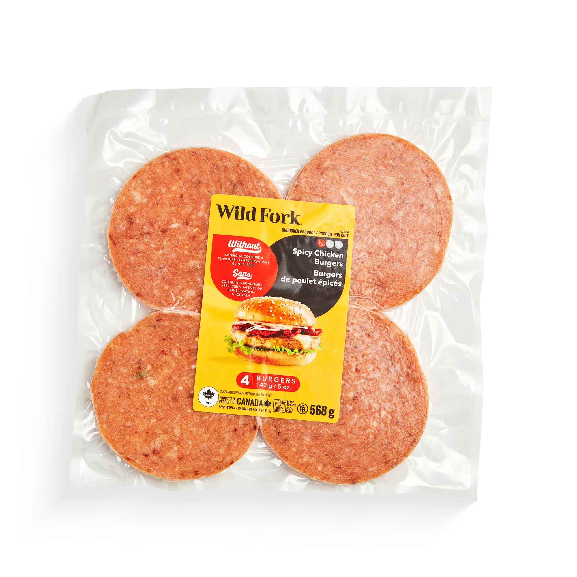 WFC 9084 Grounds Chicken Spicy Burgers PD
