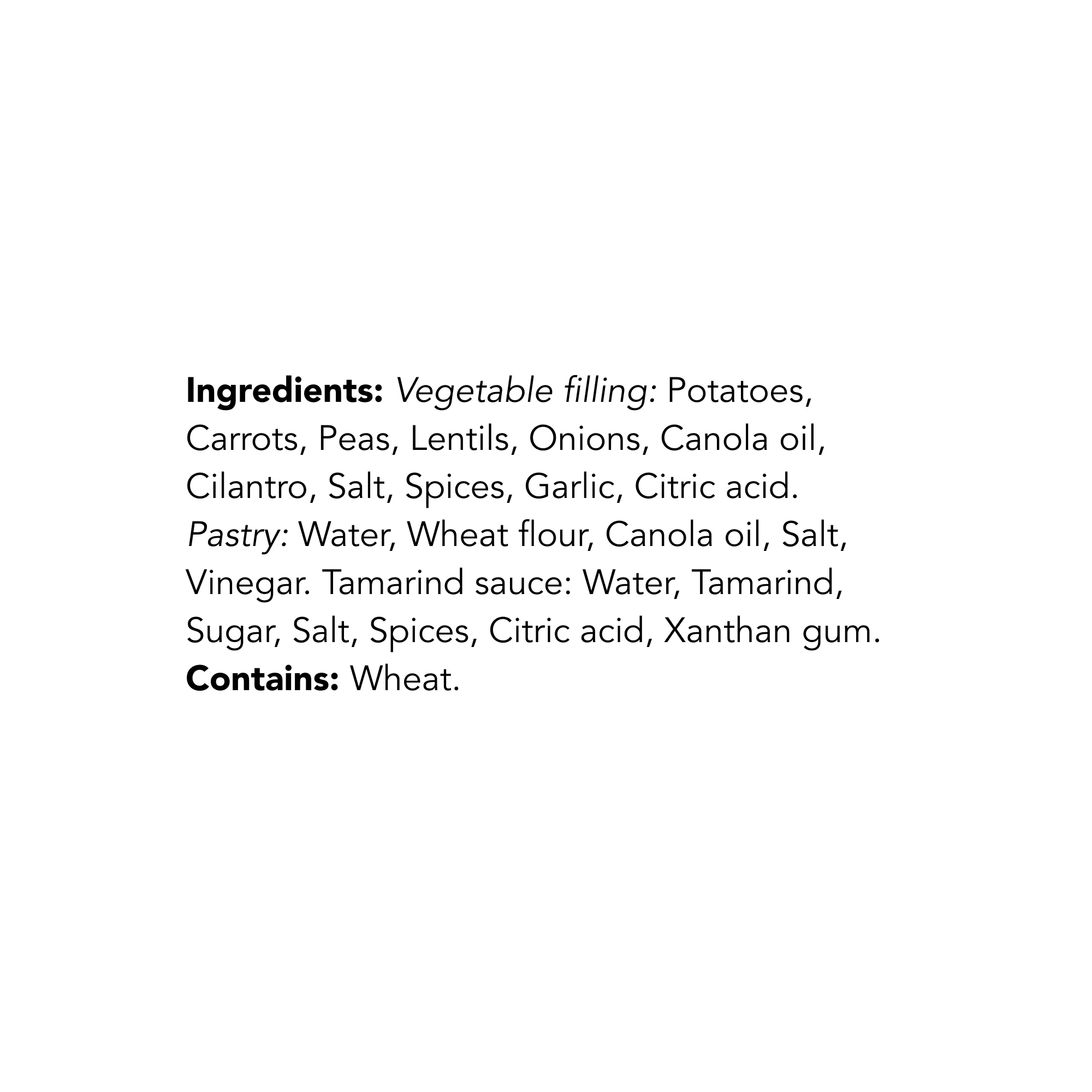 WFC 2031 NB ValueAdd MiniVegetableSamosas Ingredients