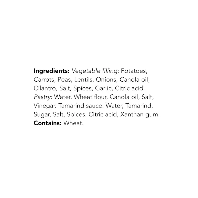 WFC 2031 NB ValueAdd MiniVegetableSamosas Ingredients