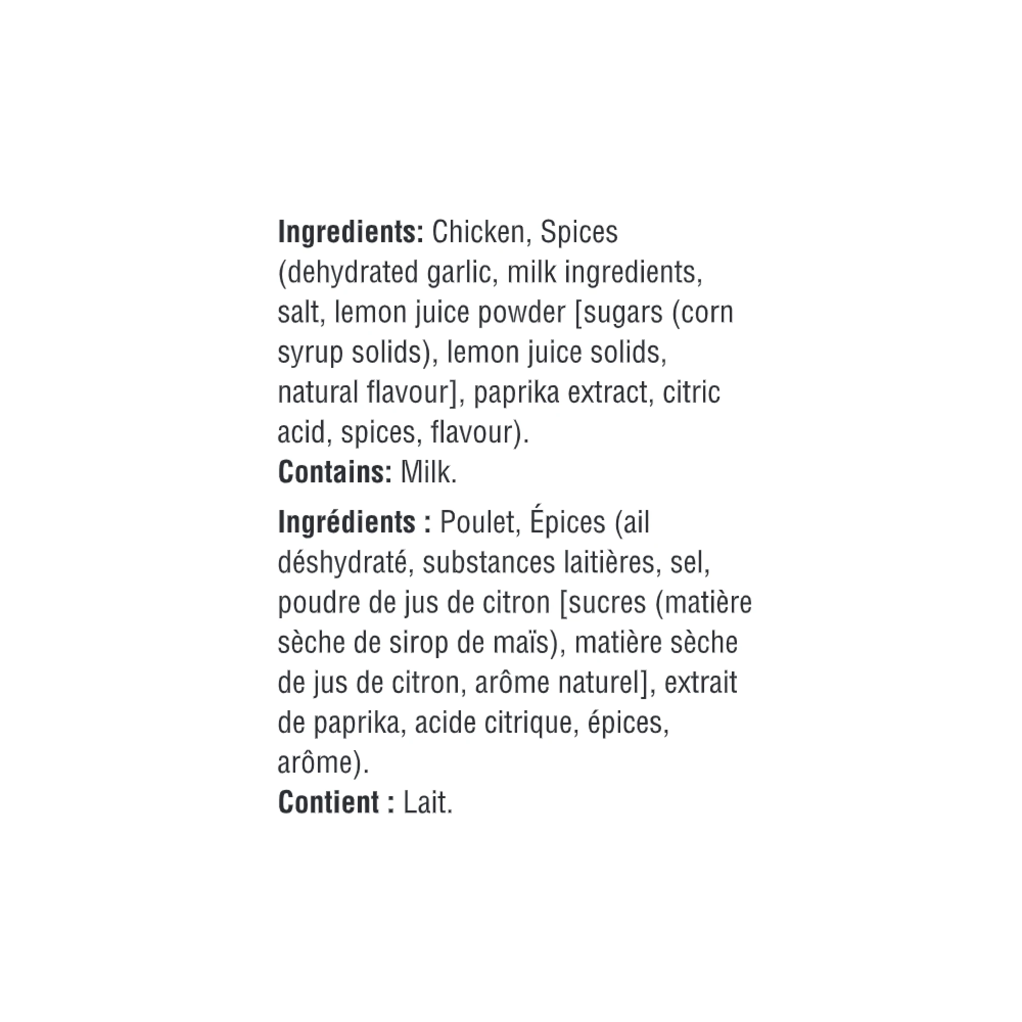 WFC 7029 7096 Chicken Flattened Tandoori Ingredients