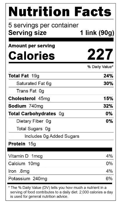 3741 WF NFT uncured argentina spicy sausage 1lb