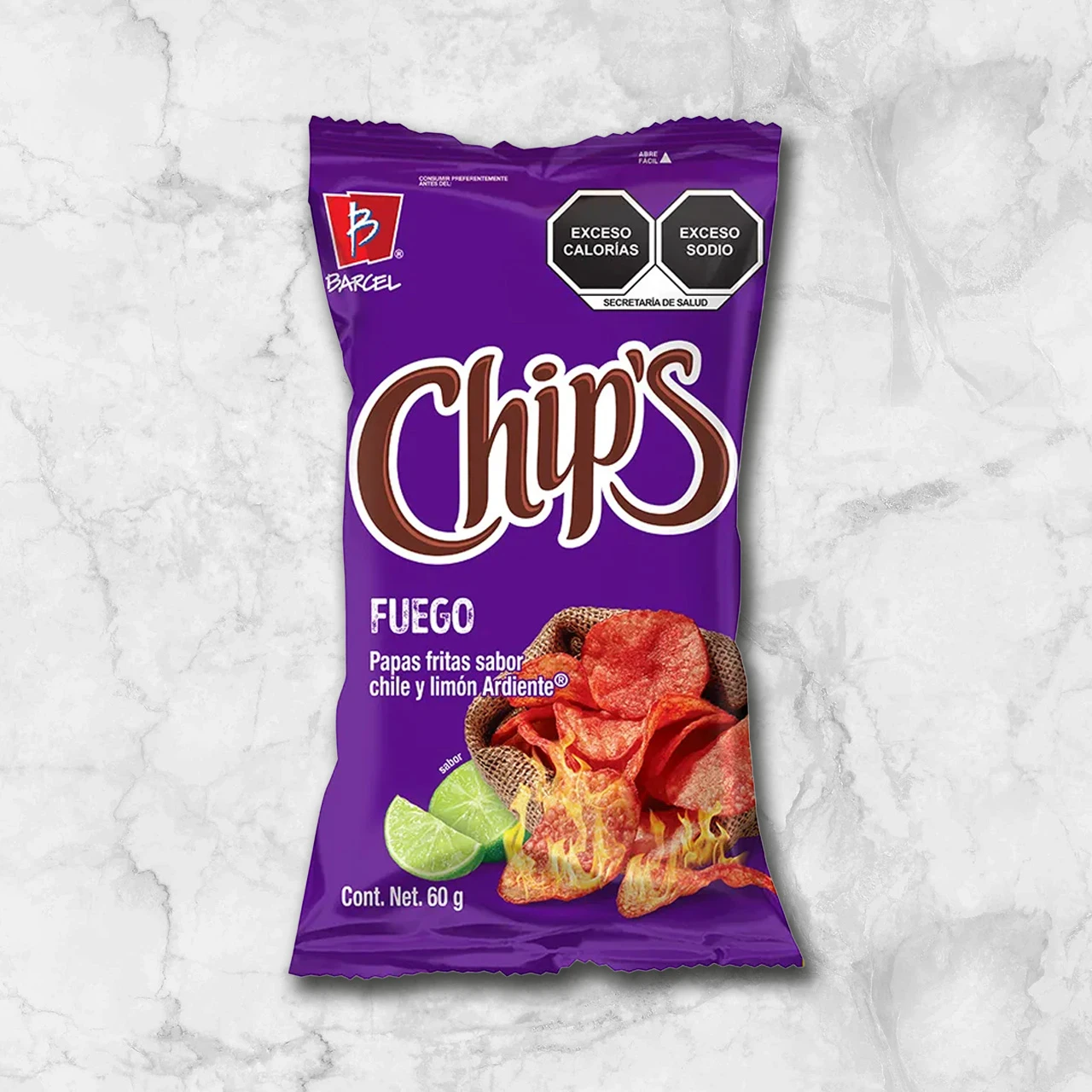82368 WFMex Packaged BARCEL CHIPS FUEGO 60G Abarrotes