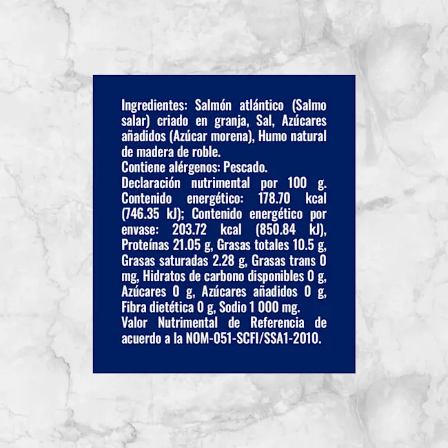 81885 SALMÓN AHUMADO NATURAL WF 114G Info Nutrimental