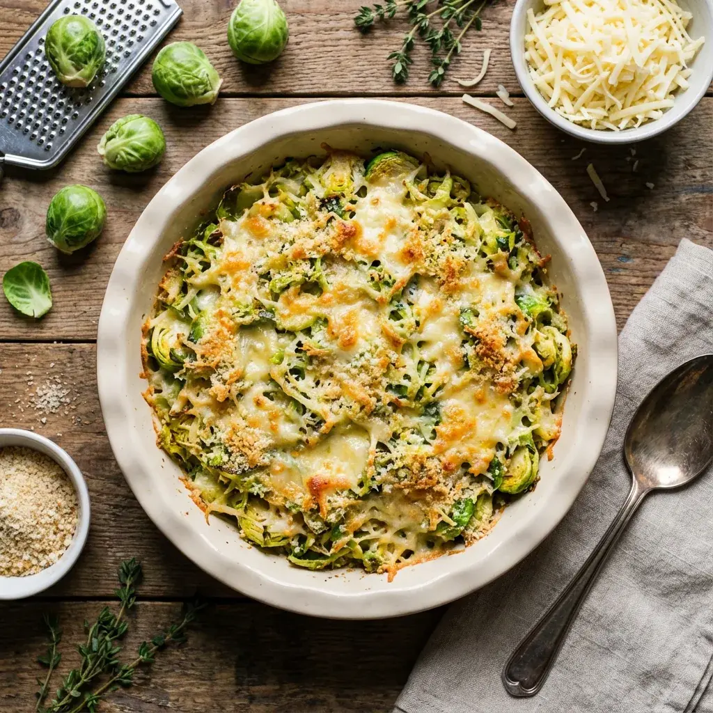 8270 COOKED Brussels Sprouts au Gratin 17.6oz - LCR