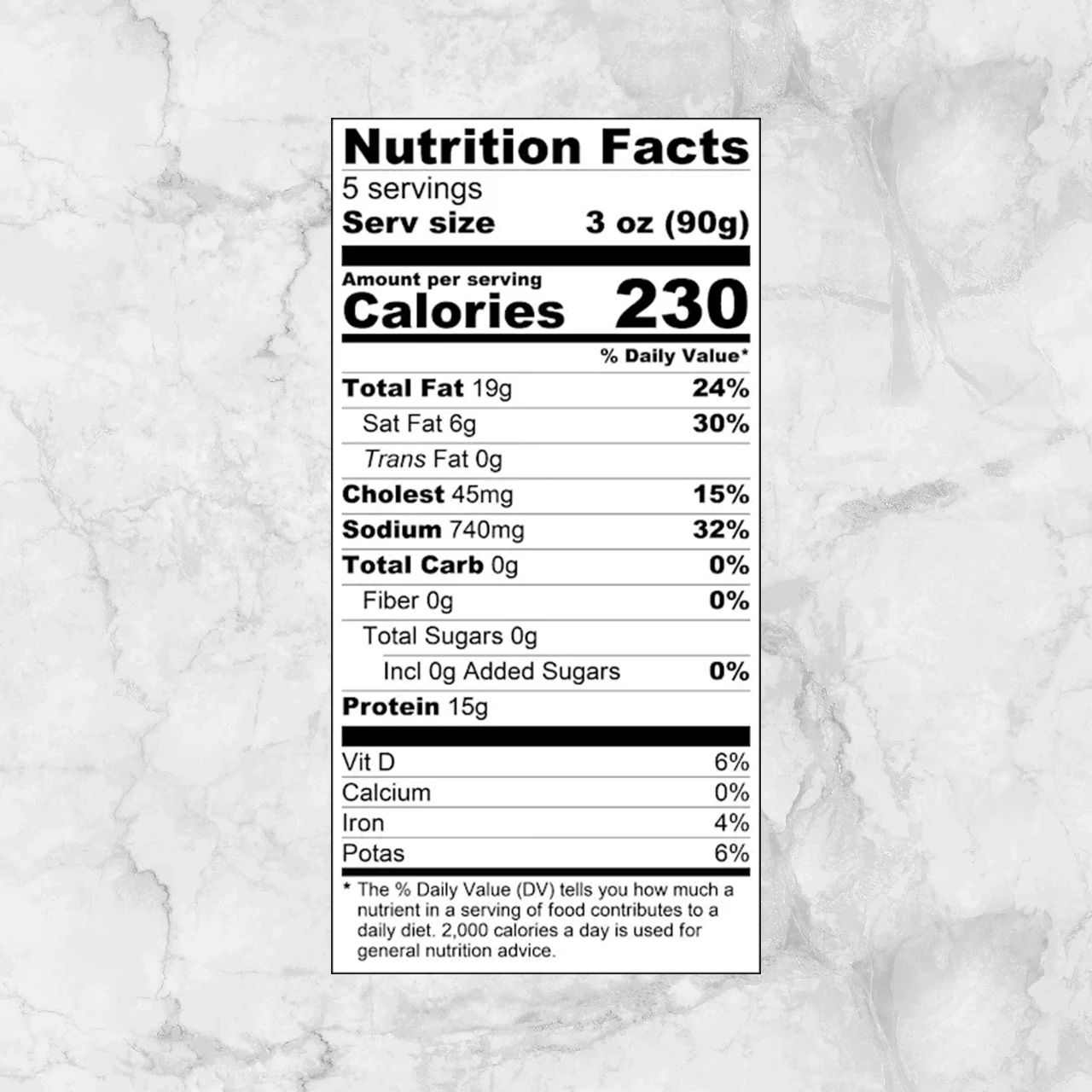 82177 CHORIZO DE CERDO DESMENUZADO WF 454g Info Nutrimental (1)