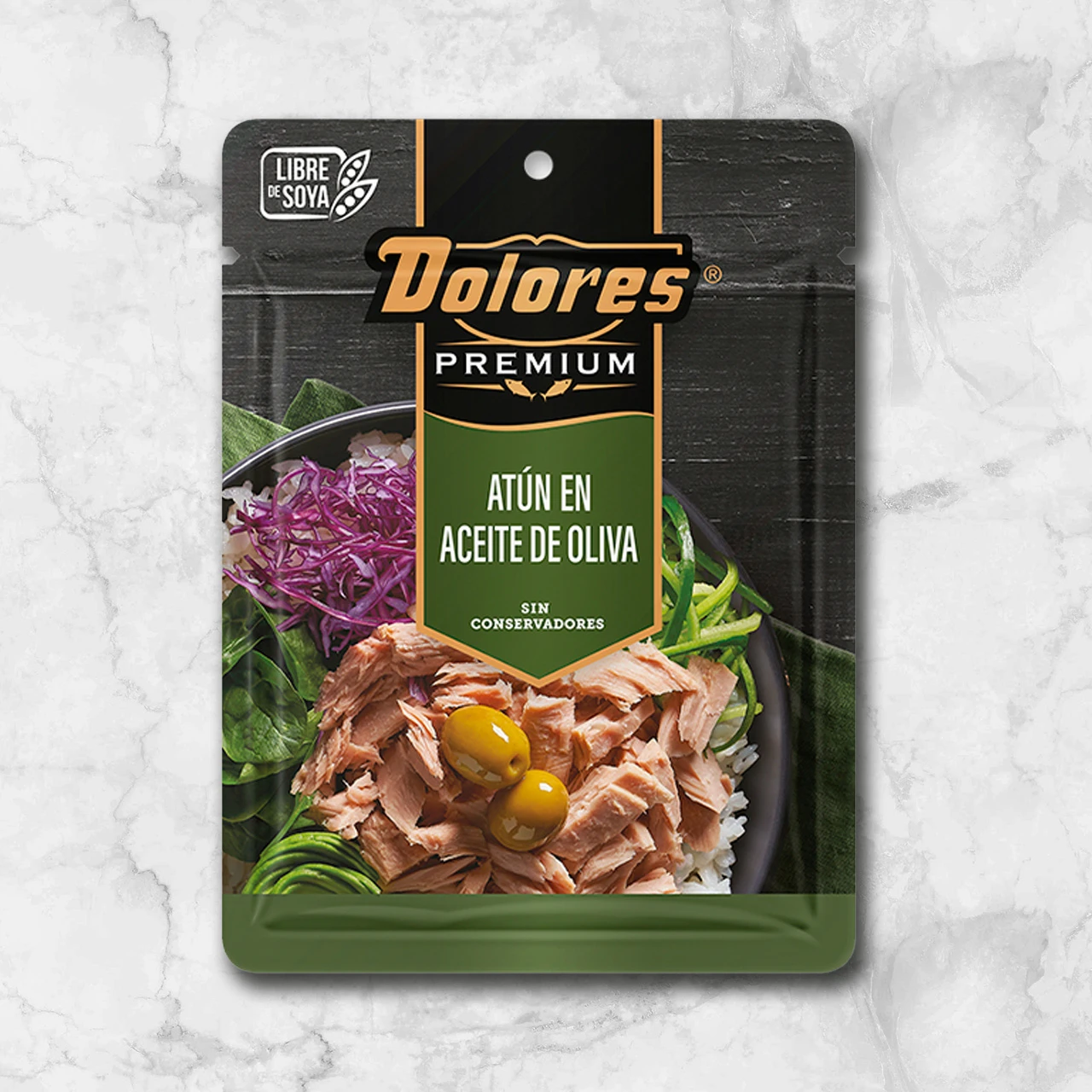 82084 WFMex PAckaged ATÚN DOLORES EN ACEITE DE OLIVA POUCH 78G Secos