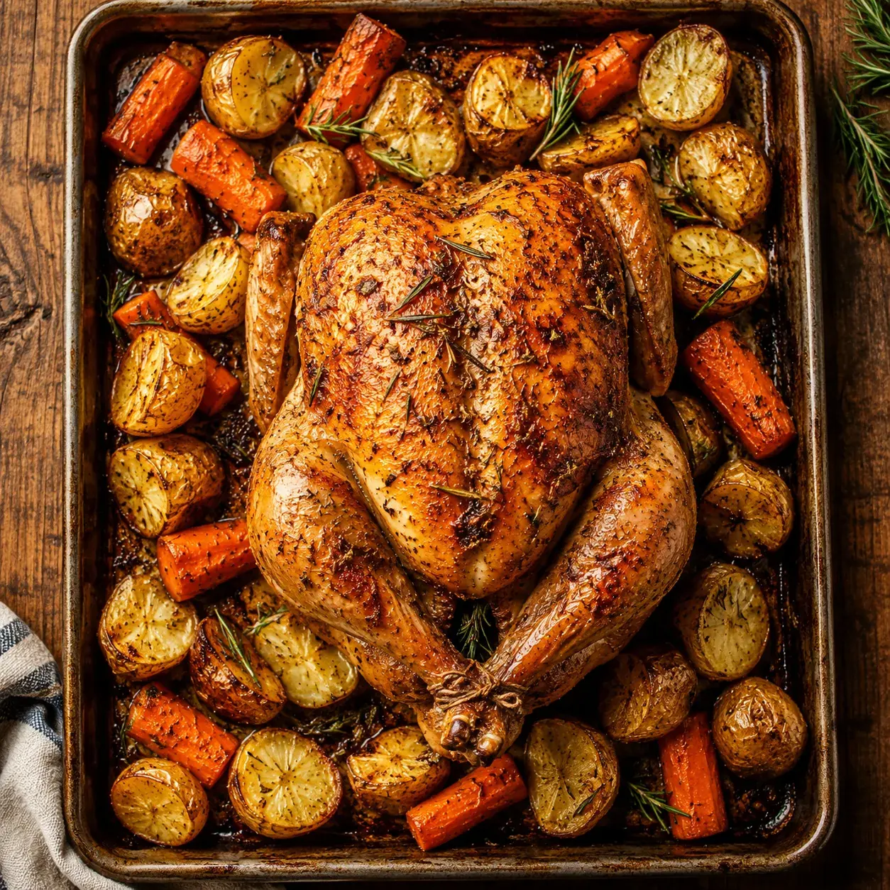 Sheet-Pan Rosemary Chicken with Potatoes & Carrots
