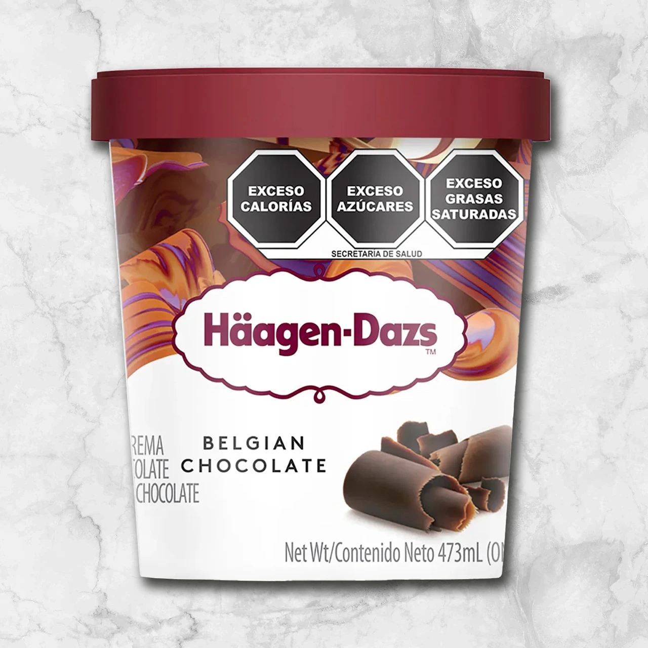 82149 WFMex Packaged HELADO DE CHOCOLATE BELGA HÄAGEN DAZS 473ML Postres