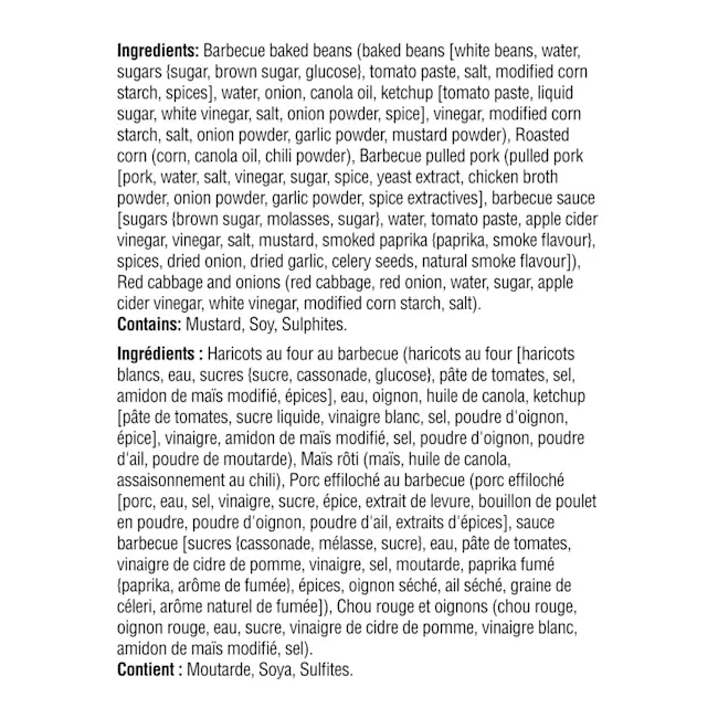 WFC 2513 ValueAdd Family PulledPorkSouthernSet Ingredients