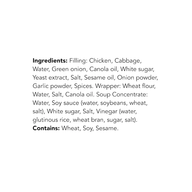 WFC 2037 ValueAdd WontonSoupKit ChickenVegetable Ingredients