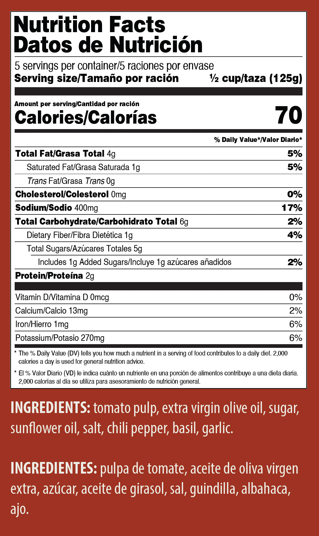 9915 NFT Flora Homestyle Arrabbiata Sauce