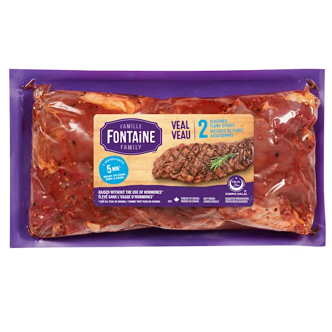 WFC 6607 NB Veal Steak FlankSeasoned Product