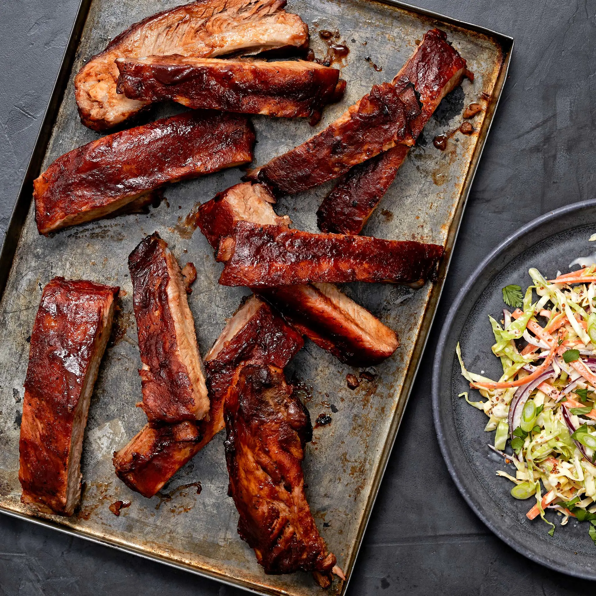 Pork Ribs with Smoked Pecan Rub