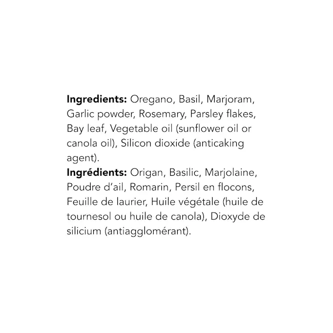 WFC 1007 Compliments Seasoning ItalianIngredients