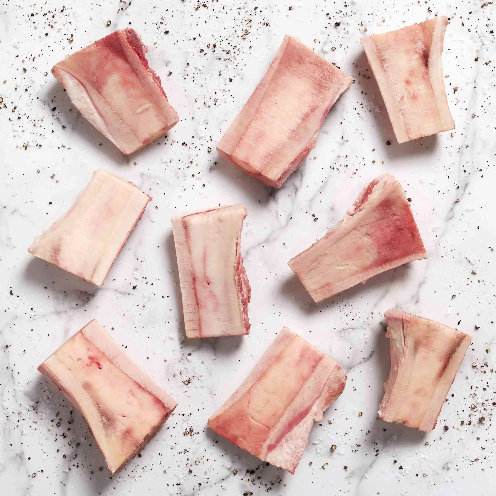 1803 WF Raw Beef Marrow Bones (Half Cut) Beef