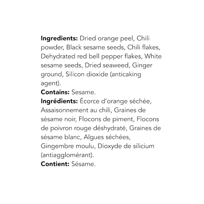 WFC 1008 Compliments Seasoning Togarashi Ingredients