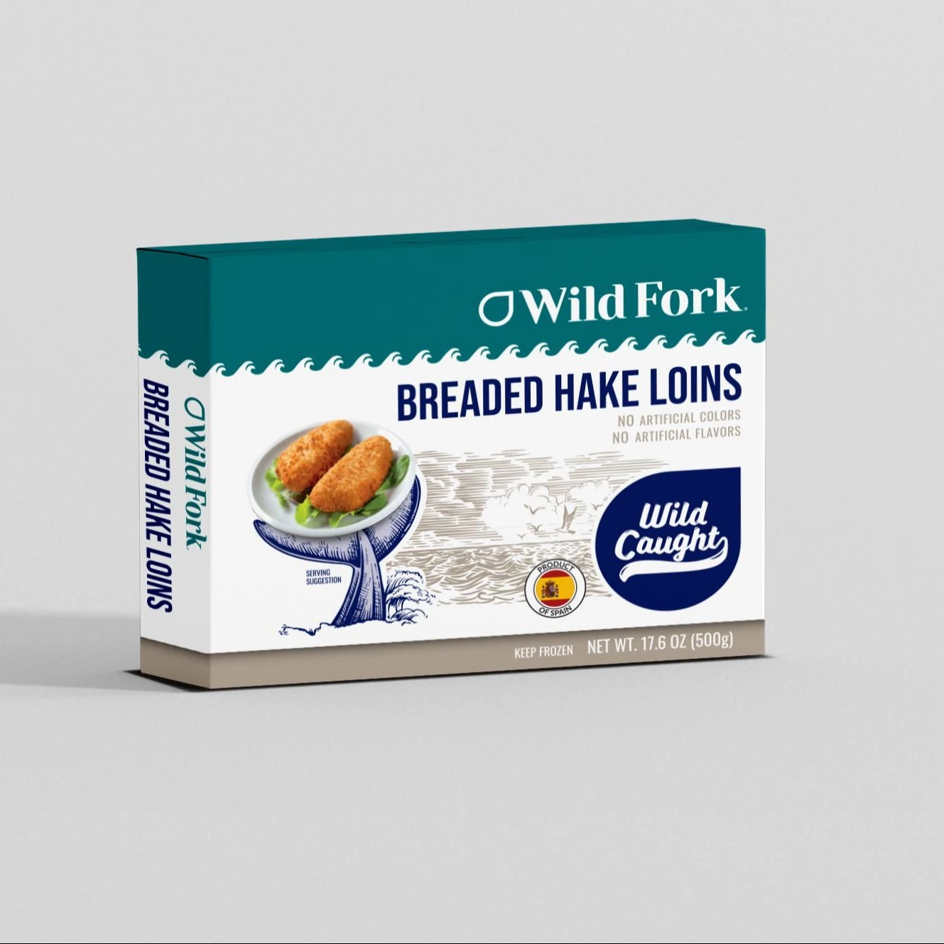 6245 PACKAGED Breaded Hake Loins 1.1lb Box