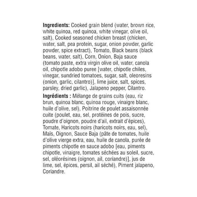 WFC 2522 ValueAdd Bowl Baja Ingredients