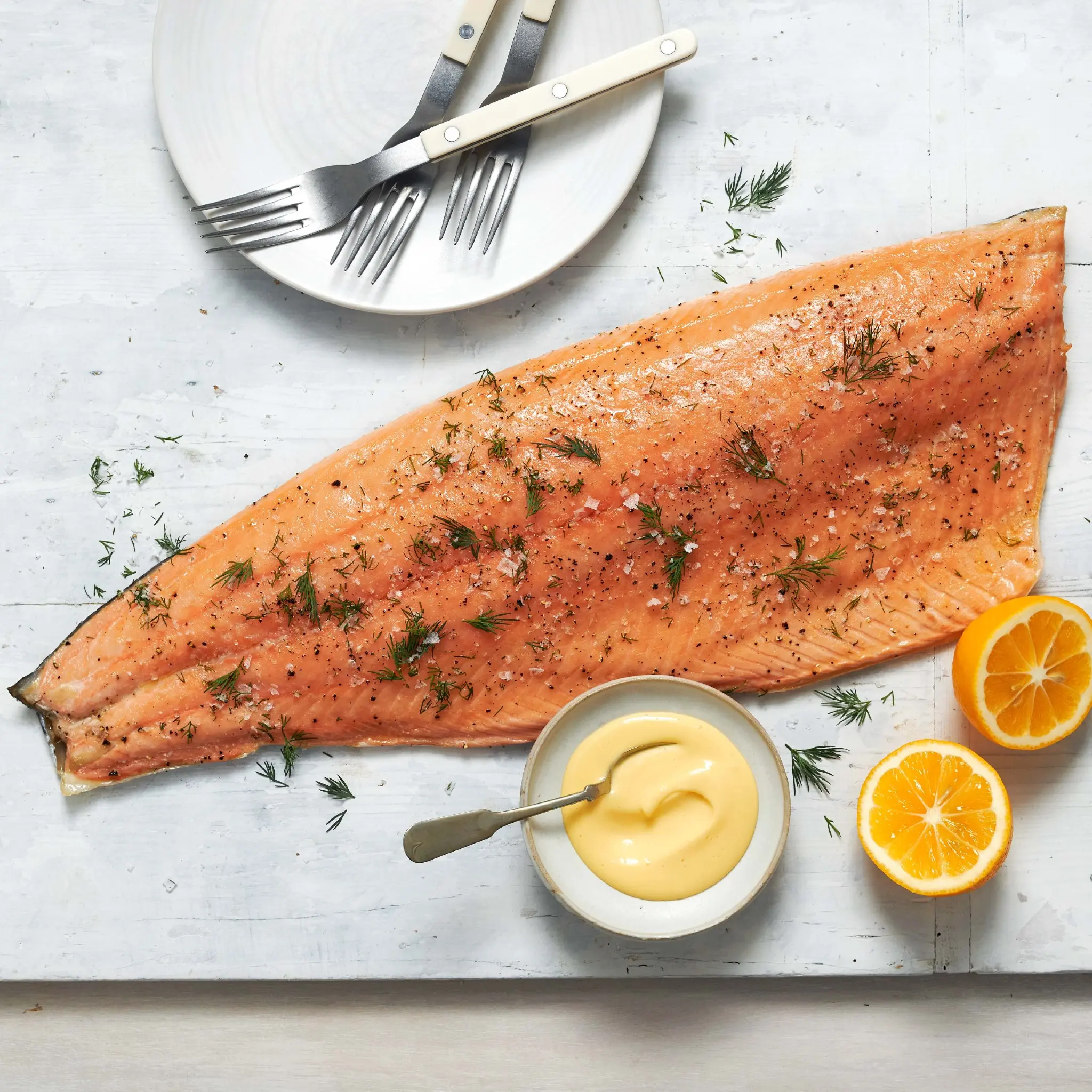 6036 WF PLATED Whole Atlantic Salmon Seafood