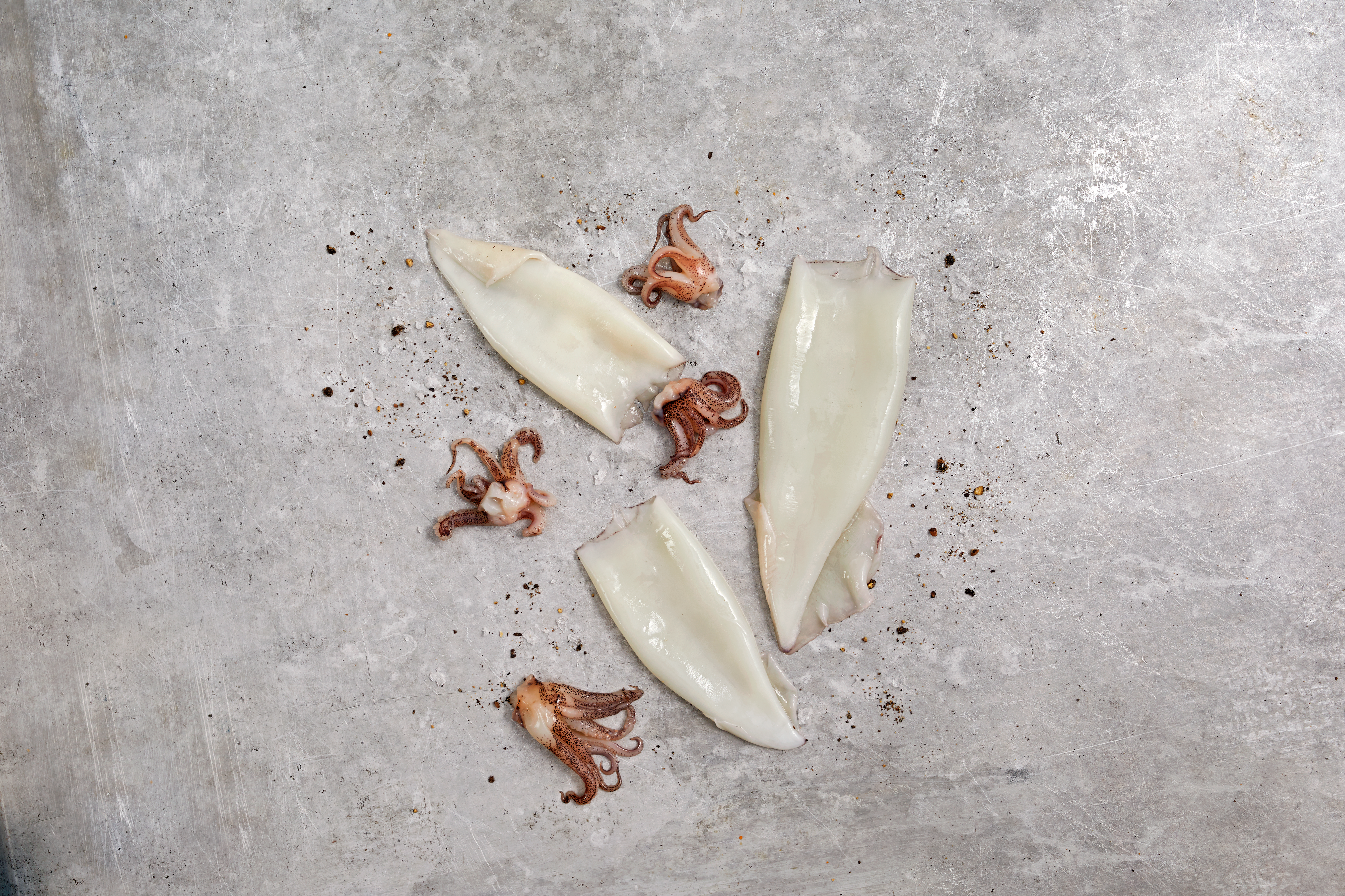 6408 RAW Wild Caught Calamari Tubes and Tentacles