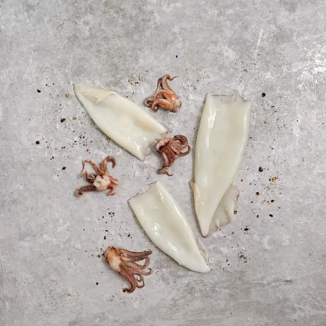 6408 RAW Wild Caught Calamari Tubes and Tentacles