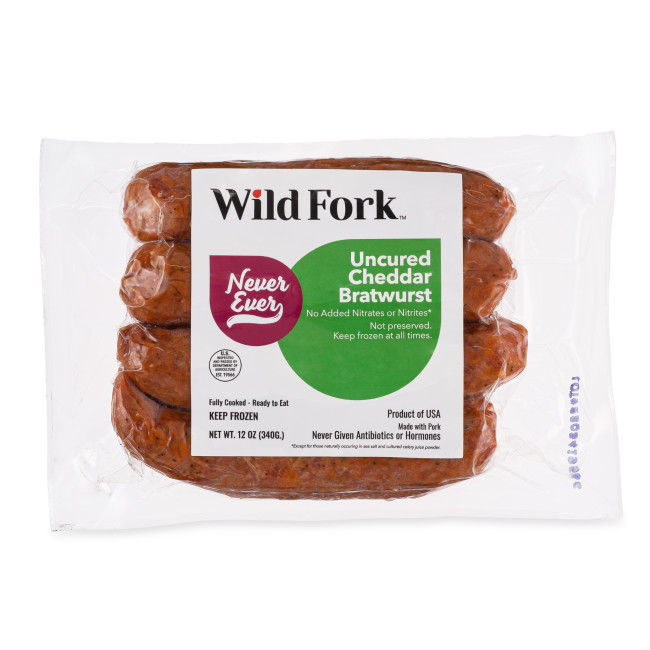 3732 WF PACKAGED CHEDDAR BRATS ABF UNCURED SAUSAGE