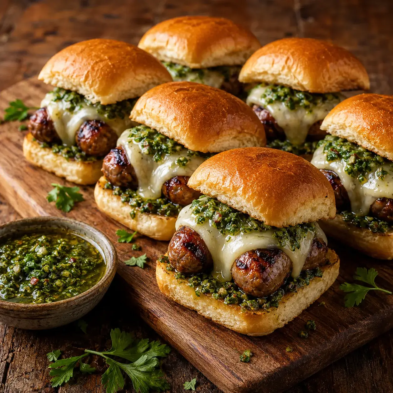 Chimichurri Bombón Sausage Sliders