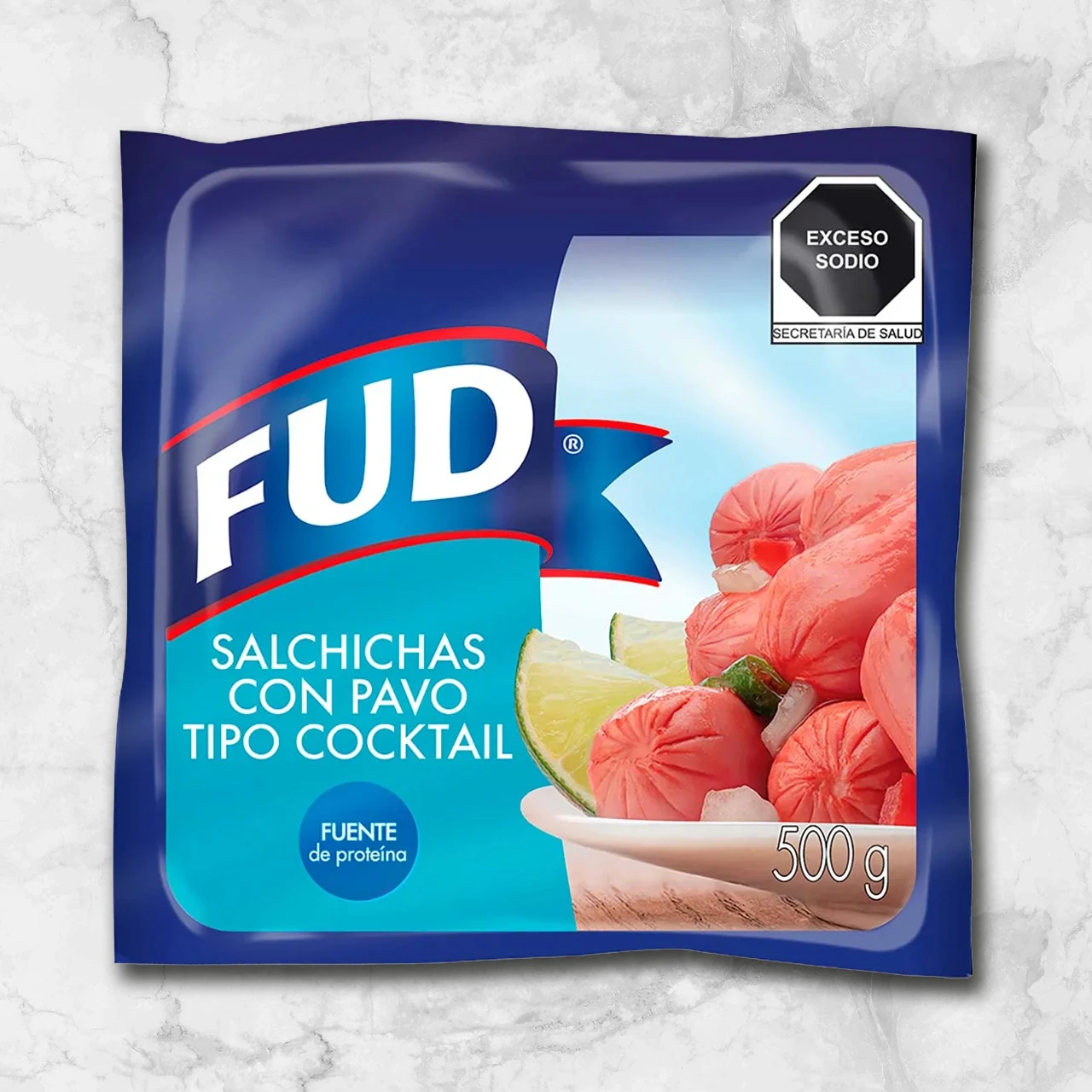 82407 WFMex PAckaged SALCHICHA COCKTAIL DE PAVO FUD 500G Acompañamientos