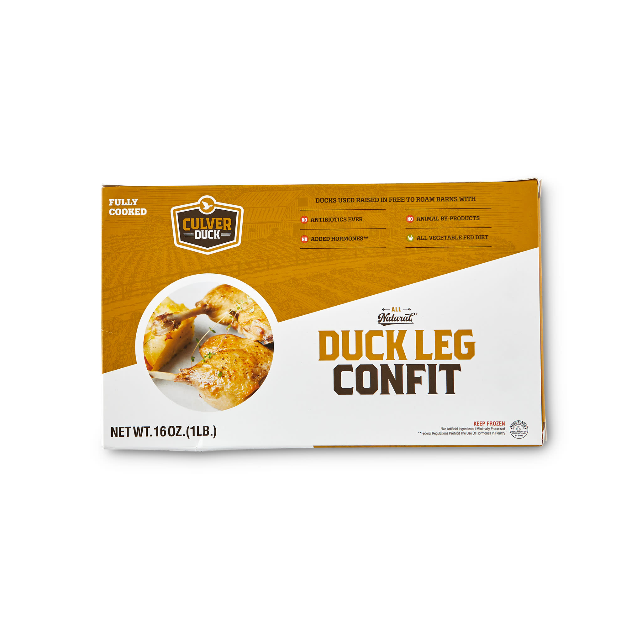 4437 WF PACKAGED Fully Cooked Duck Leg Confit - Culver Duck Farms Specialty Meats