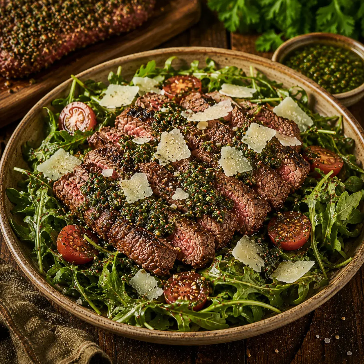 Chimichurri Ribeye Cap Steak Salad