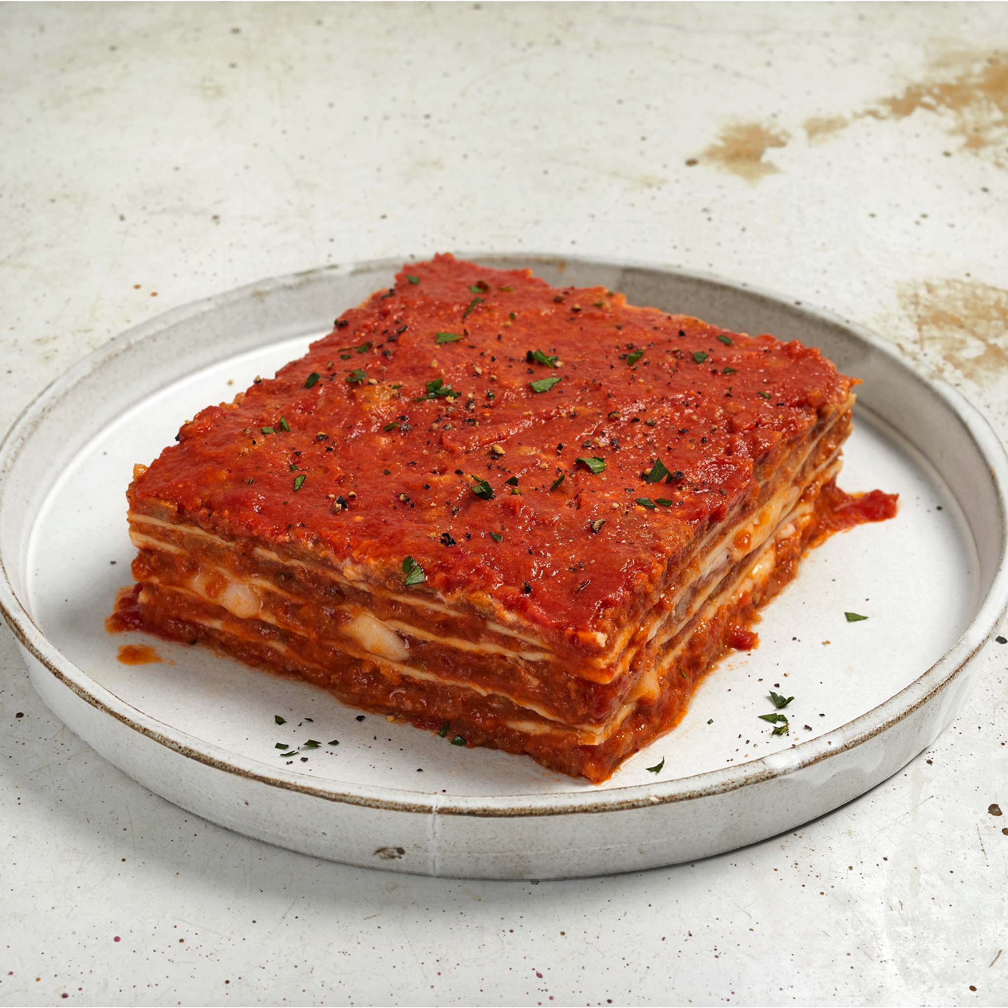 8032 WF PLATED Grass Fed Beef Lasagna Ready Meals