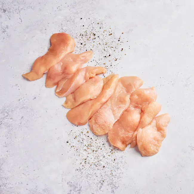 WFC 7009 7080 Chicken Breast Slices Raw 1x1