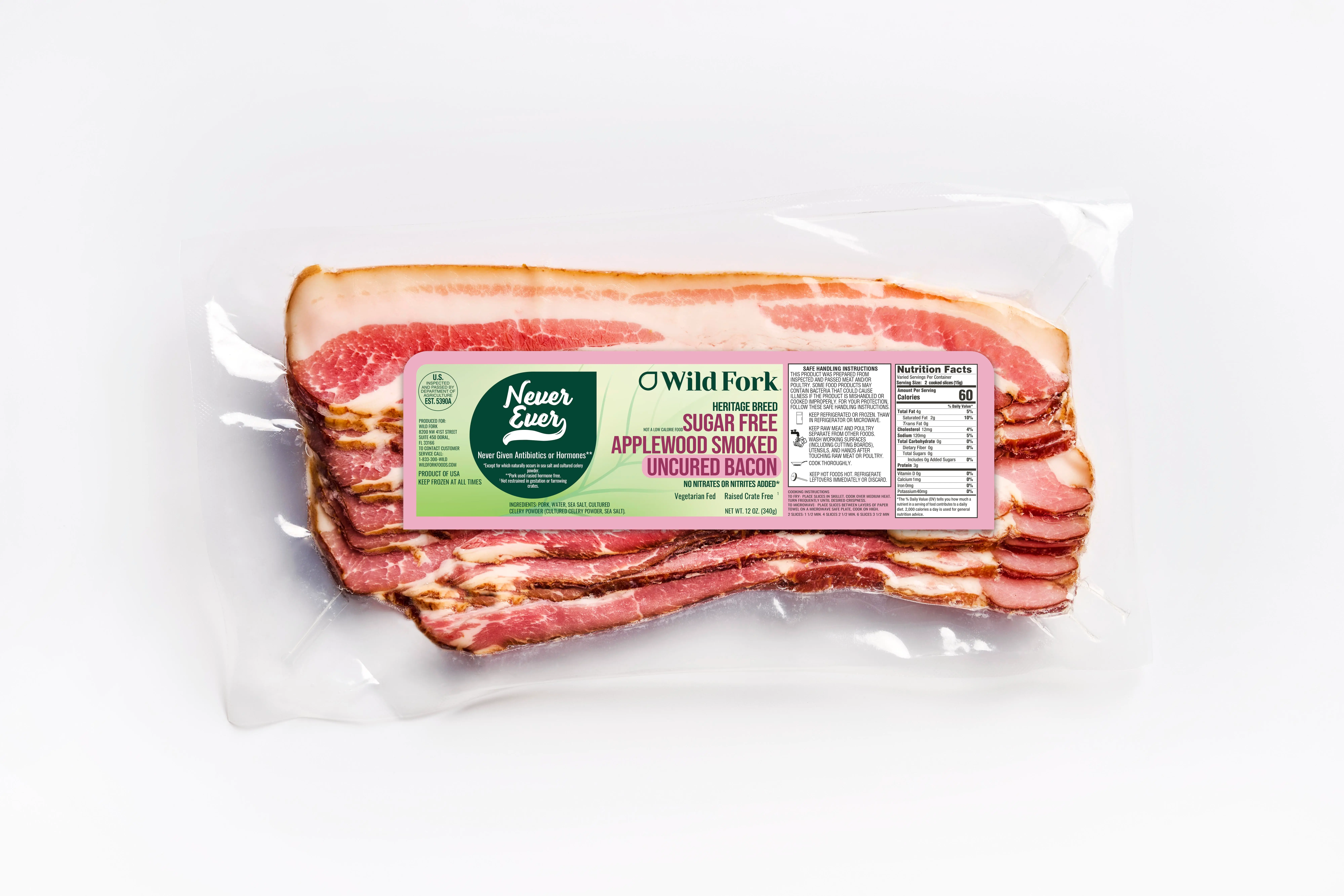3810 PACKAGED ABF Uncured No Sugar Applewood Bacon
