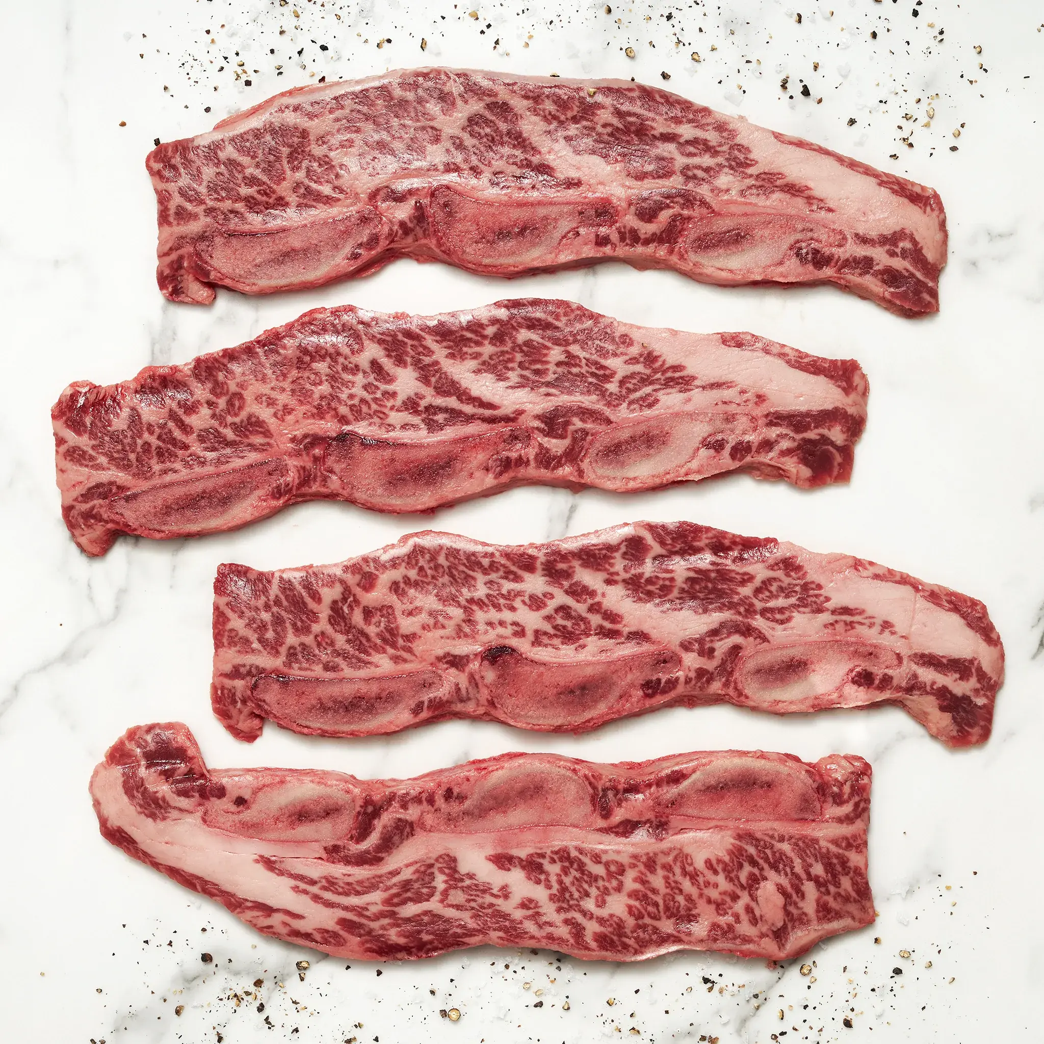 1415 WF Raw USDA Prime Beef Thin Bone-In Short Ribs Beef