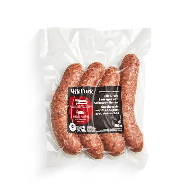 WFC 9075 Grounds Elk Pork Saskatoon Berries Sausage PD